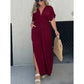 🌸Hot Sale 50% OFF💗New Fashion Slit V-neck Effortless Long Dress