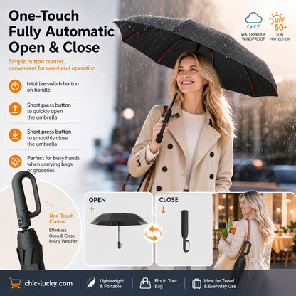 ⏳LAST DAY SALE ONLY ￡11.99!!🔥Foldable Auto-Open Umbrella – Stormproof, UV-Blocking Compact Umbrella for British Weather