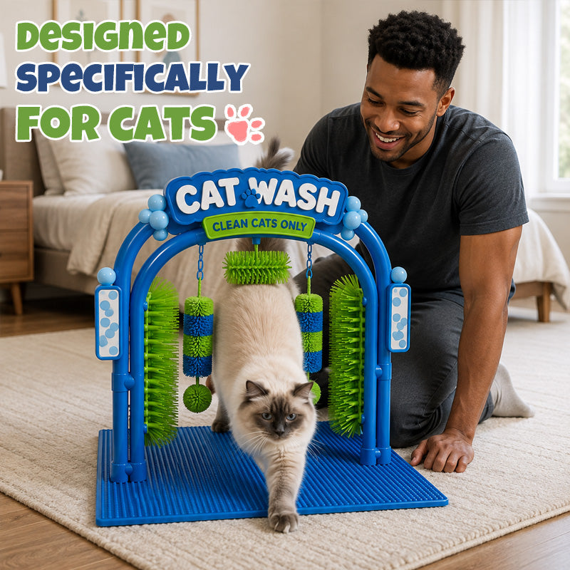 🌐 Online Exclusive 💎Cat Grooming Station – Self-Use Cat Wash & Loose Fur Removal Tool