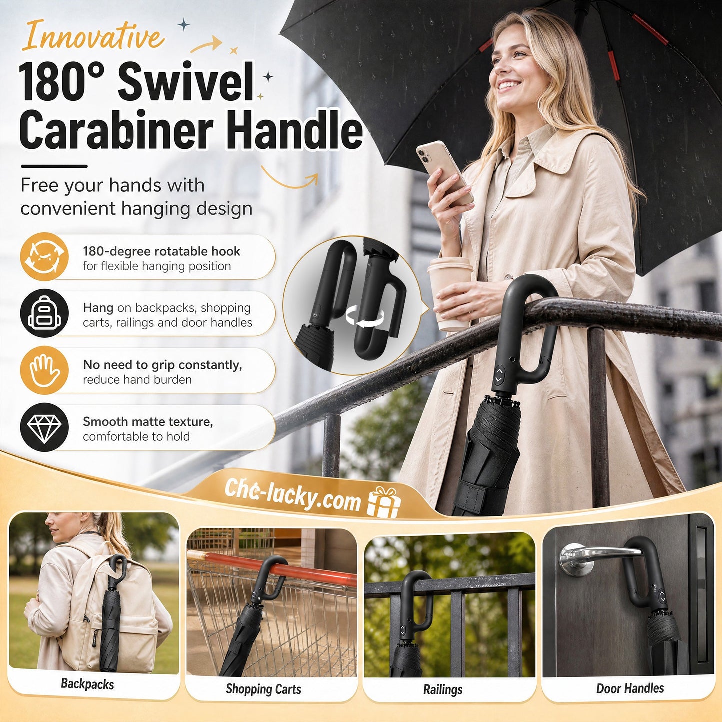 ⏳LAST DAY SALE ONLY ￡11.99!!🔥Foldable Auto-Open Umbrella – Stormproof, UV-Blocking Compact Umbrella for British Weather