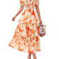 ⏰Summer Hot Sale 70% OFF💃Women's Floral Square Neck Puff Short Sleeve Smocked Tiered Dress