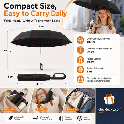 ⏳LAST DAY SALE ONLY ￡11.99!!🔥Foldable Auto-Open Umbrella – Stormproof, UV-Blocking Compact Umbrella for British Weather