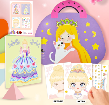 🔥Hot Sale 49% OFF💅Girls' Fav.💝Fantasy 3 In 1 Princess Dress Up & Make Up Game Set🎁