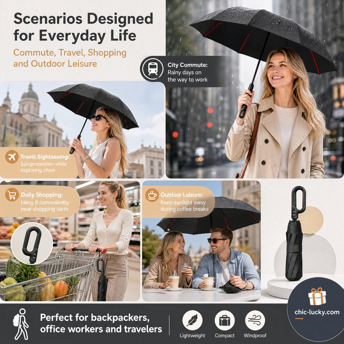 ⏳LAST DAY SALE ONLY ￡11.99!!🔥Foldable Auto-Open Umbrella – Stormproof, UV-Blocking Compact Umbrella for British Weather