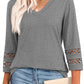 🔥2025 New Womens 3/4 Length Sleeve Tops Trendy V Neck T Shirts