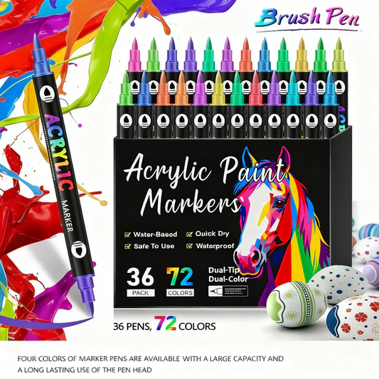 🎅Christmas Sale 50% OFF!!🎄🔥Dual Tip Acrylic Brush Marker Pen