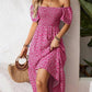 🌈2026 Summer Hot Sale 50% OFF!✨Square Neck Floral Midi Dress – Smocked Bodice, Flowy Tiered Skirt, Romantic 🌸