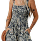 🏝️LAST DAY SALE 50% OFF💃Women's Summer Square Neck Sleeveless Loose Casual Short Smocked Romper