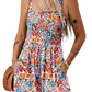 🏝️LAST DAY SALE 50% OFF💃Women's Summer Square Neck Sleeveless Loose Casual Short Smocked Romper