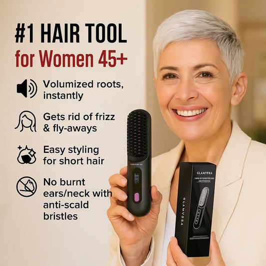 ✨Last Day Special Price £14.99!!💥Wireless Ceramic Heating Hair Straightening Comb💇‍♀️