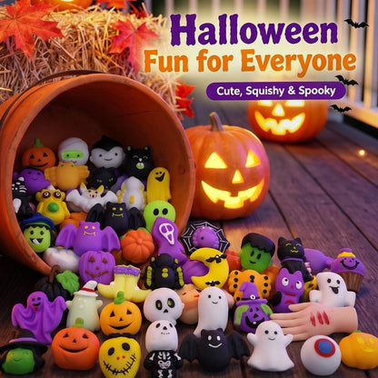 🎃 50% OFF! Halloween Squishy Toy Set | Soft Pumpkin, Ghost & Bat Stress Relief Toys | Washable & Reusable | Perfect for Party Favours & Trick-or-Treat 👻