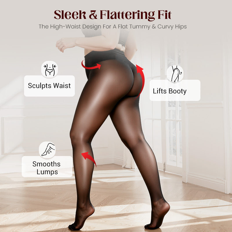 🏆 BUY 1 GET 1 FREE! 🔥 Women’s Sheer Tights – High-Waisted Transparent Shiny Pantyhose for Party & Daily Wear