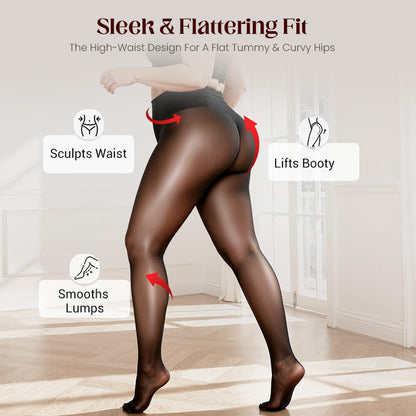 🏆 BUY 1 GET 1 FREE! 🔥 Women’s Sheer Tights – High-Waisted Transparent Shiny Pantyhose for Party & Daily Wear