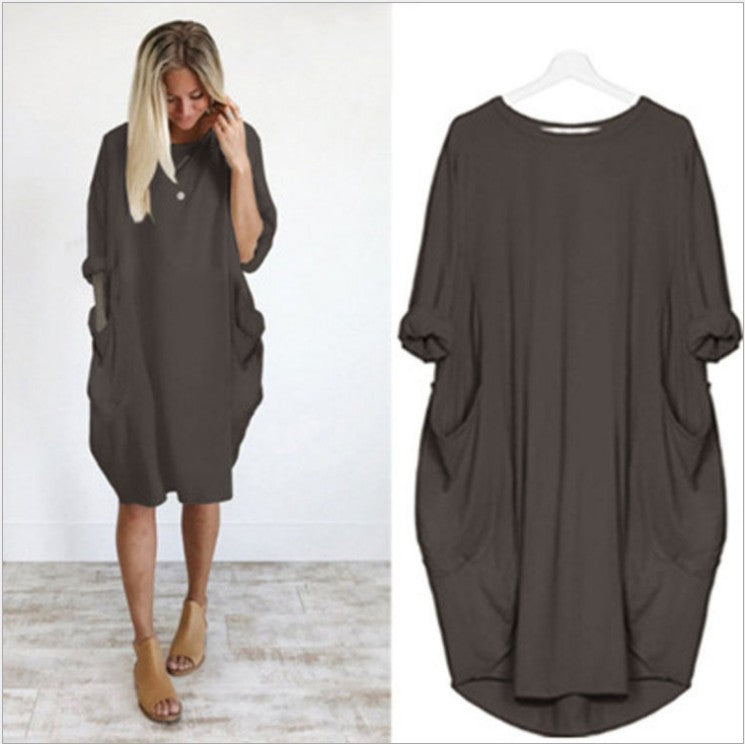 🔥Autumn Sale 49% OFF - Long Sleeve Casual Loose Pocket Dress🎁Buy 3 Pay –  toohap