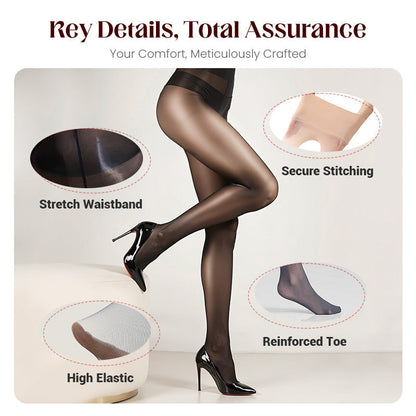 🏆 BUY 1 GET 1 FREE! 🔥 Women’s Sheer Tights – High-Waisted Transparent Shiny Pantyhose for Party & Daily Wear
