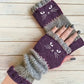 ⚡Christmas Gift idea ￡8.99!! 🔥Warm and Cuddly🧤Women's Knitted Fingerless Gloves with Cute Cat Pattern🐱