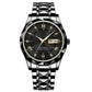 Two-Tone Stainless Steel Quartz Watch – Waterproof Luminous Wristwatch