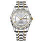 Two-Tone Stainless Steel Quartz Watch – Waterproof Luminous Wristwatch