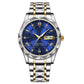 Two-Tone Stainless Steel Quartz Watch – Waterproof Luminous Wristwatch