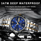 Two-Tone Stainless Steel Quartz Watch – Waterproof Luminous Wristwatch