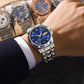 Two-Tone Stainless Steel Quartz Watch – Waterproof Luminous Wristwatch