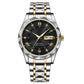 Two-Tone Stainless Steel Quartz Watch – Waterproof Luminous Wristwatch