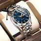 Two-Tone Stainless Steel Quartz Watch – Waterproof Luminous Wristwatch