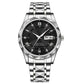 Two-Tone Stainless Steel Quartz Watch – Waterproof Luminous Wristwatch