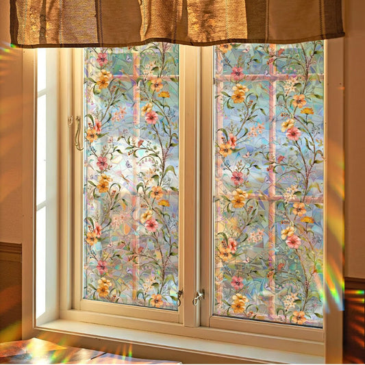 🔥Last Day Sale! 50K+ SOLD🎁Colorful Floral Bouquet Window Sticker🖼️Cut to any size you like!