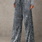 💖LAST DAY SALE 70% OFF🥰Women's Sequin Sparkle Wide Leg Pants with Elastic Waistband