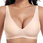 🏆 Last Day Special Price £9.99 ! 💐Jelly Wireless Womens Comfortable Wireless Bras Push Up Bralettes Seamless Tshirts Bras Deep V Everyday Bras