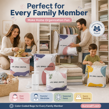 ⏳LAST DAY SALE ONLY £4.99!🏆🧳No-Pump Vacuum Storage Bags – Space-Saving Compression Bags for Clothes & Bedding