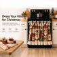 🎄 Hurry — Limited Time 50% OFF 🎅 Christmas Print Oven Door Curtain with Ruffle Lace Trim & Festive Bow – Holiday Kitchen Decoration