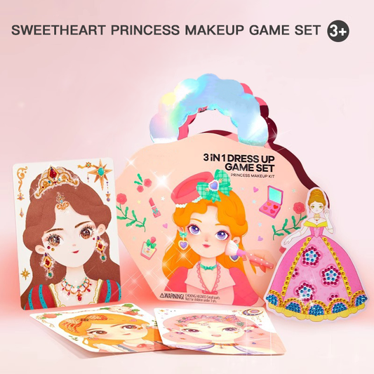 🔥Hot Sale 49% OFF💅Girls' Fav.💝Fantasy 3 In 1 Princess Dress Up & Make Up Game Set🎁