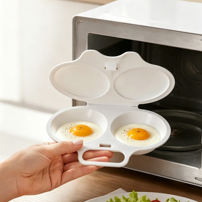 Microwave Egg Cooker – Perfect poached eggs in 2 mins, no oil & splash-proof – Quick, healthy & mess-free breakfast 🌿