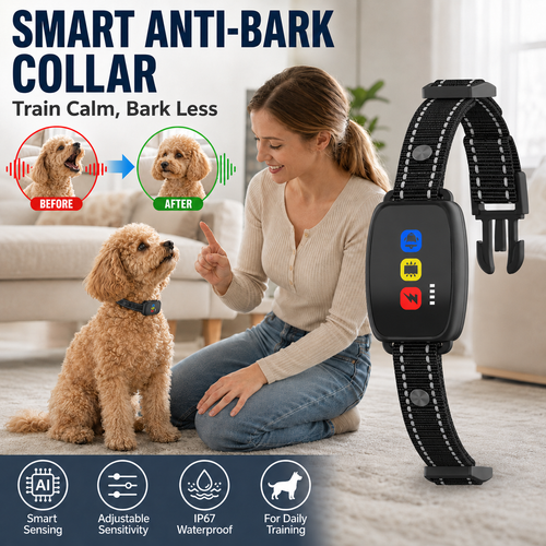 🌐 Online Exclusive 💎Smart Anti-Bark Collar for Dogs – Automatic Bark Control & Training Device