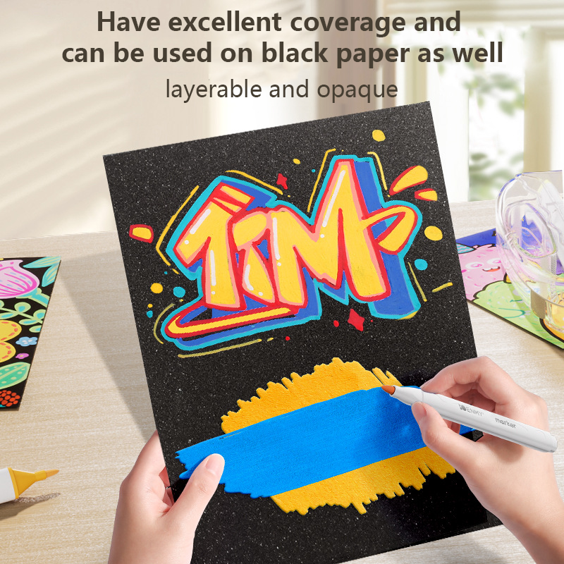 🔥Foam texture painting brush set🎁Acrylic Paint Pens&Water brush pen
