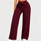 💥Flash Sale💥Women's High Waist Wide Leg Trousers – Adjustable Drawstring, Soft Stretch & Breathable
