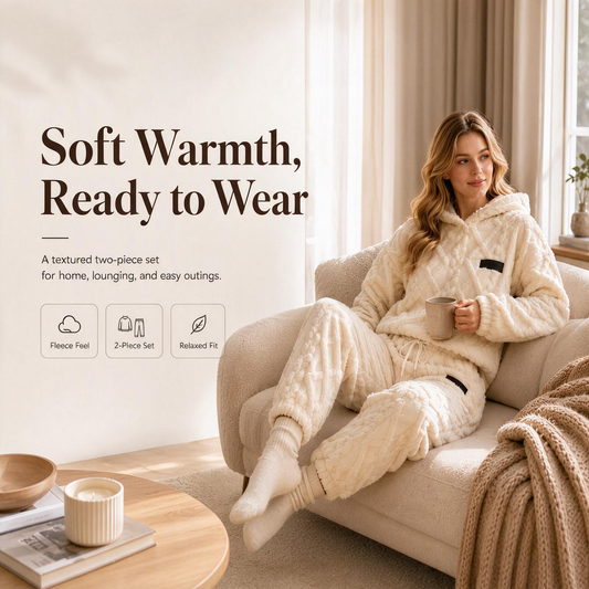❄️Hot Sale-50% OFF🧸 Women's 2-Piece Plush Fleece Set – Cosy Winter Style