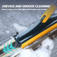 Voalsz Floor Scrub Brush, 3 in 1 Floor Scrub Brush with 54-in Adjustable Long Handle and Scraper Heavy Duty Stiff Bristle Floor Scrubber for Cleaning Shower Bathroom Kitchen Patio Garage Pool Wall and Deck, Orange&White