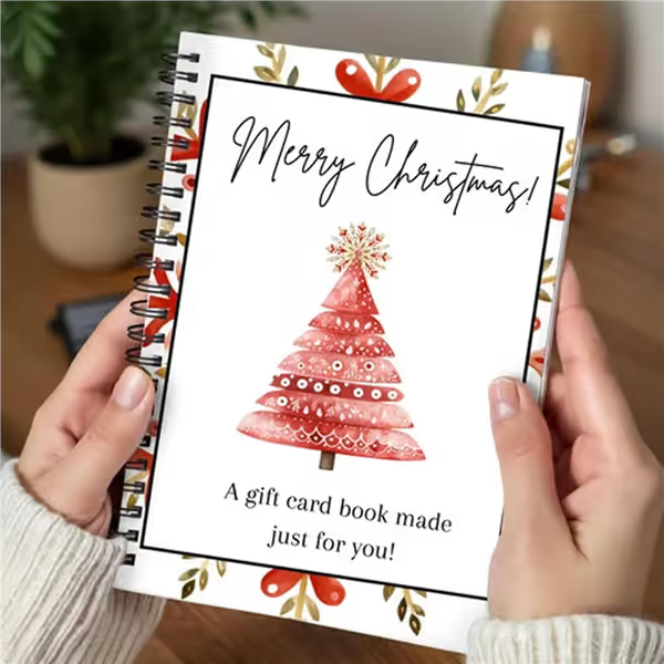 🔥🎁70% OFF!!!-Ready for Christmas!🎅Christmas Gift Card Booklet -👍DIY Spiral-Bound Christmas Gift Card Holder Book