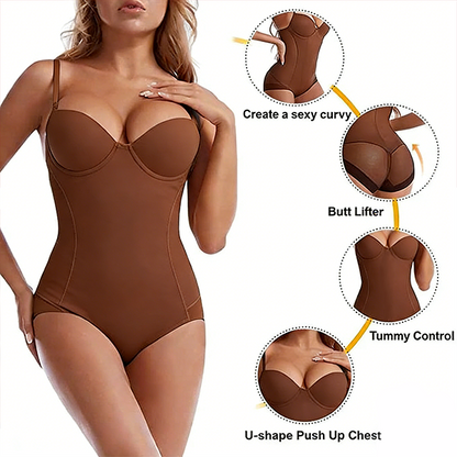 🔥LAST DAY SALE 50% OFF🔥Shapewear Bodysuit with Bra | Ruched Slimming Adjustable Waist✨