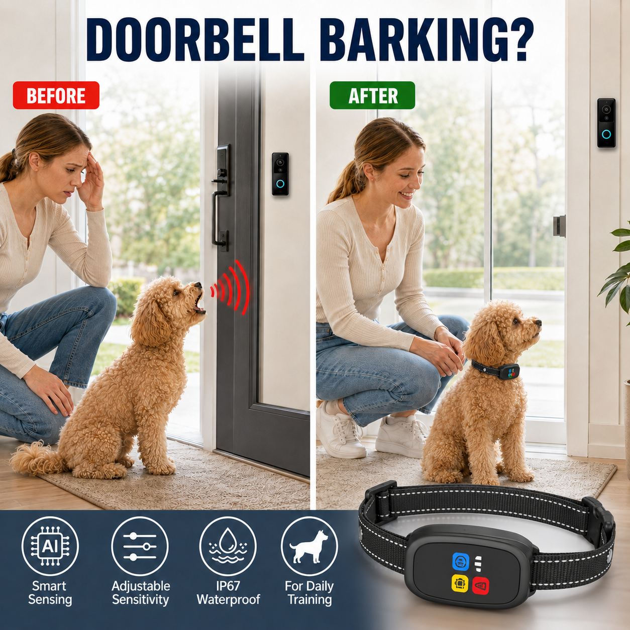 🌐 Online Exclusive 💎Smart Anti-Bark Collar for Dogs – Automatic Bark Control & Training Device