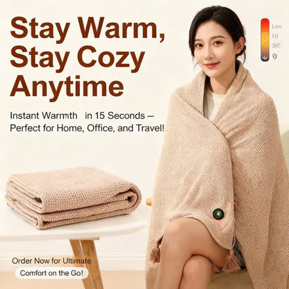 🎉Christmas Sale - 50% OFF🔥Portable Heated Hooded Blanket Shawl
