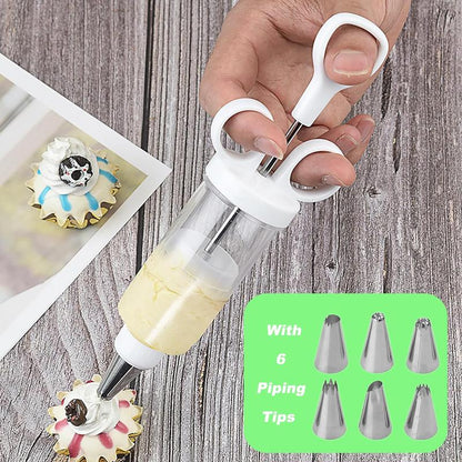 🎁 Perfect Picks - Buy 2 Get 1 Free✨Stainless Steel Cake Decorating Gun – 18-Piece Frosting Piping Kit