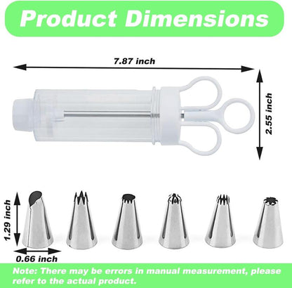 🎁 Perfect Picks - Buy 2 Get 1 Free✨Stainless Steel Cake Decorating Gun – 18-Piece Frosting Piping Kit