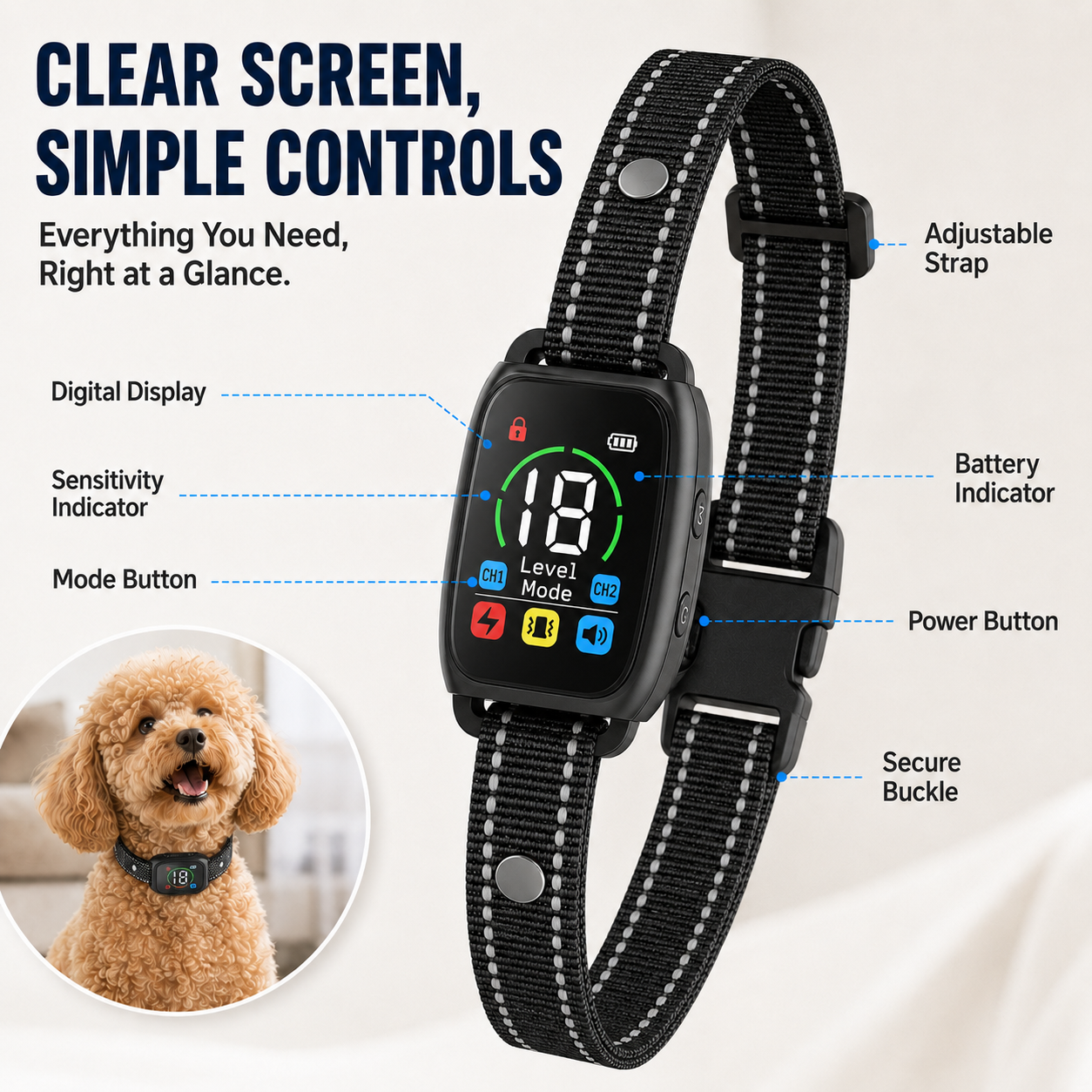 🌐 Online Exclusive 💎Smart Anti-Bark Collar for Dogs – Automatic Bark Control & Training Device