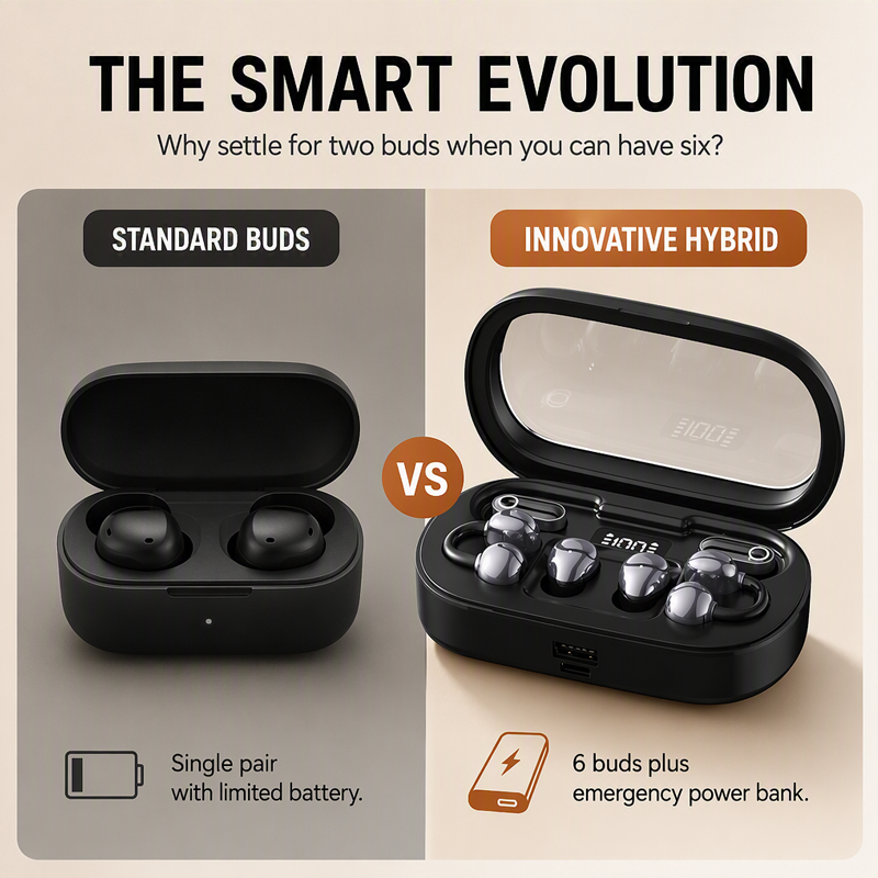 🎀 Gift-Worthy Favorites 💝🎧2-in-1 Wireless Earbuds – Open-Ear Sports & Mini Sleep Bluetooth Headphones