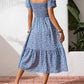 🌈2026 Summer Hot Sale 50% OFF!✨Square Neck Floral Midi Dress – Smocked Bodice, Flowy Tiered Skirt, Romantic 🌸