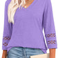 🔥2025 New Womens 3/4 Length Sleeve Tops Trendy V Neck T Shirts